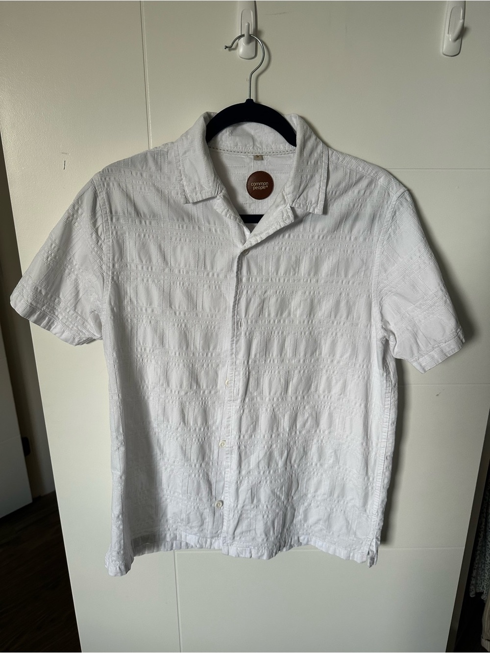 Common People Cotton white Textured Button Down